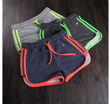 Fashion elastic waist neon drawstring cotton female yoga shorts - younglionsfitness